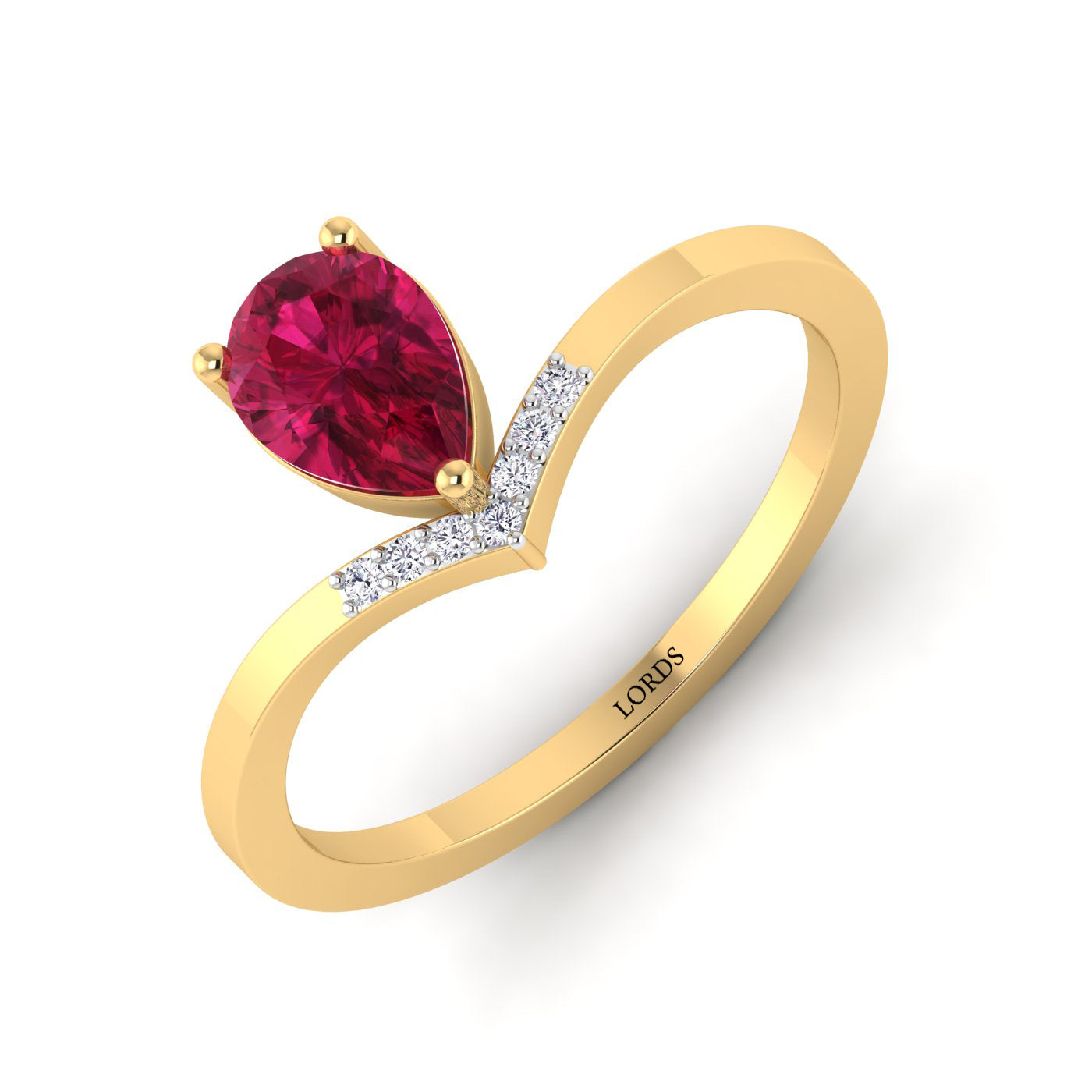Ruby Drop Diamond Ring