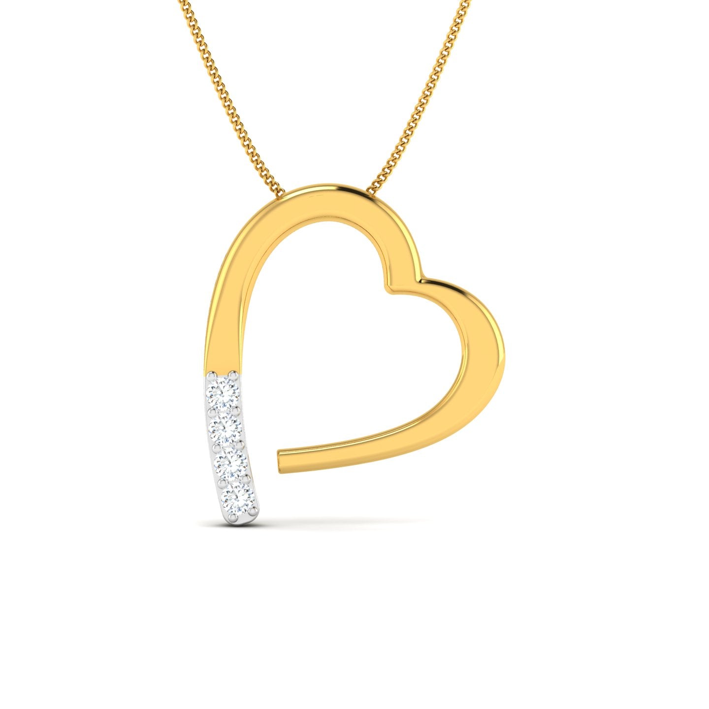 Open Heart Diamond Pendant