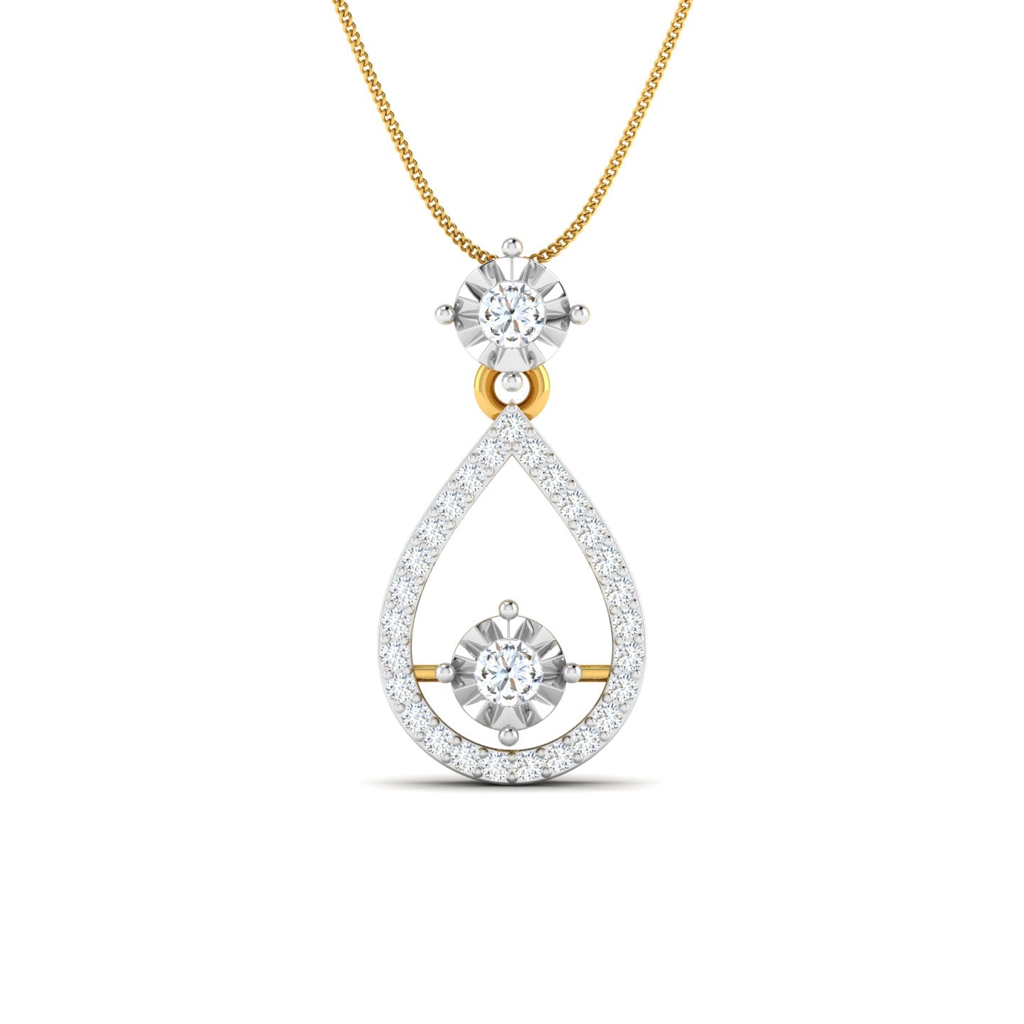 Twin Diamond Petal Pendant