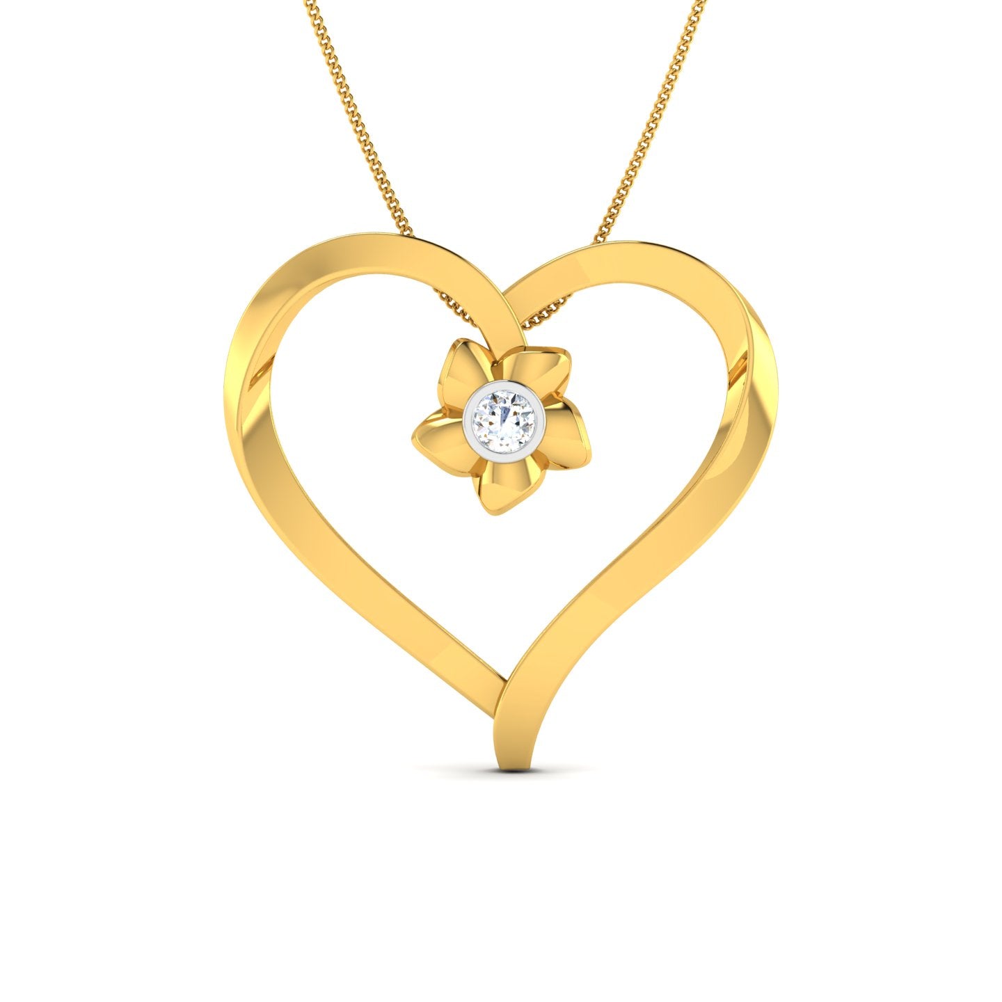 Flora Heart Diamond Pendant lordsjewels