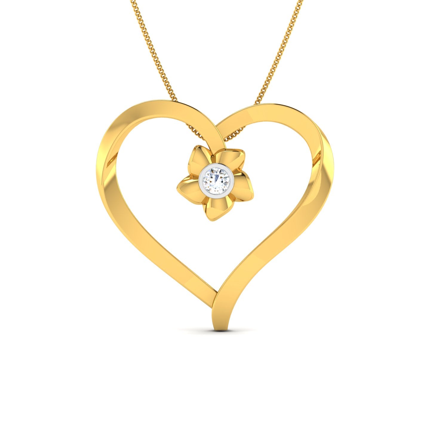 Flora Heart Diamond Pendant