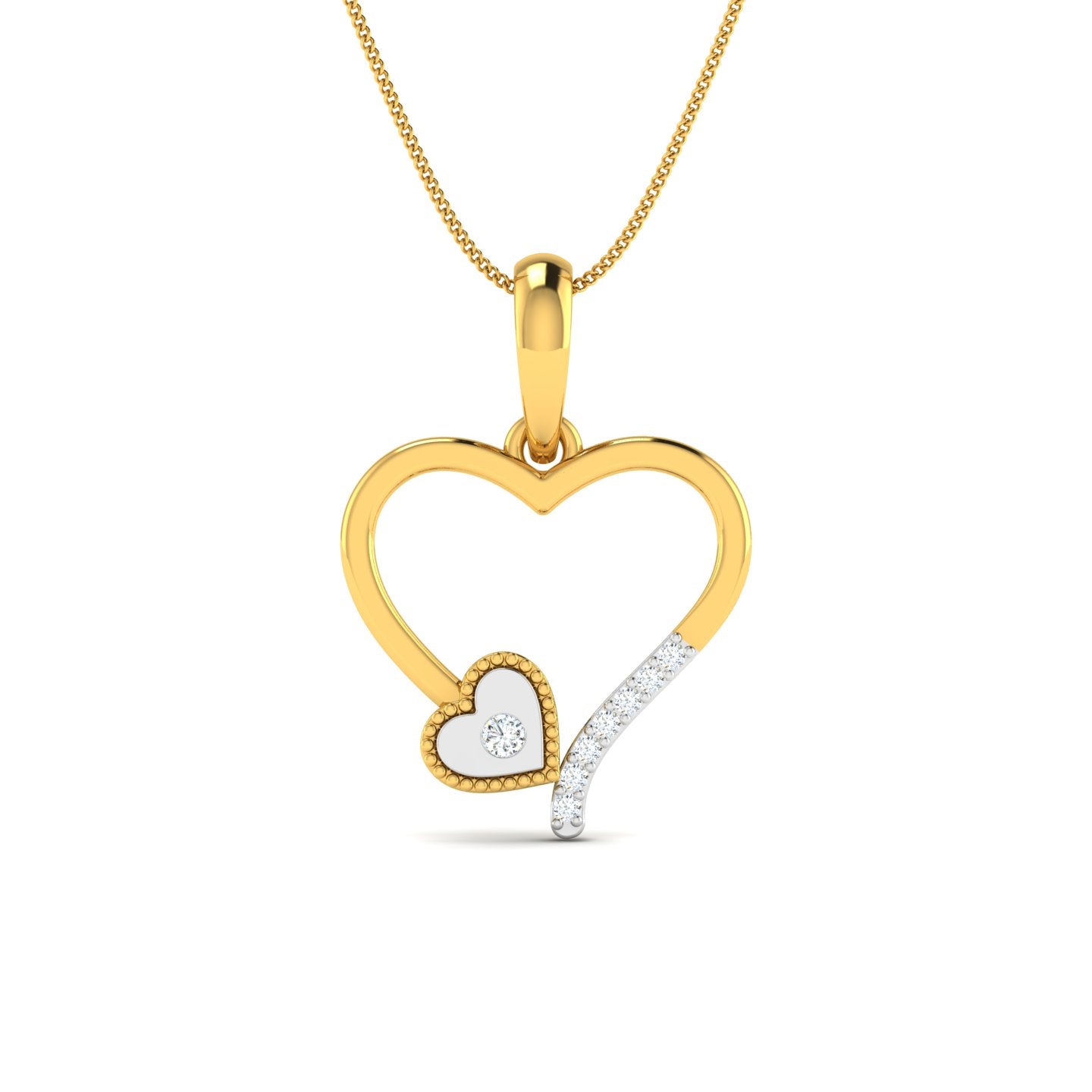 Heart of Heart Diamond Pendant