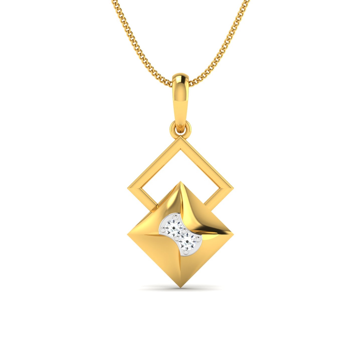 Twin Cone Diamond Pendant