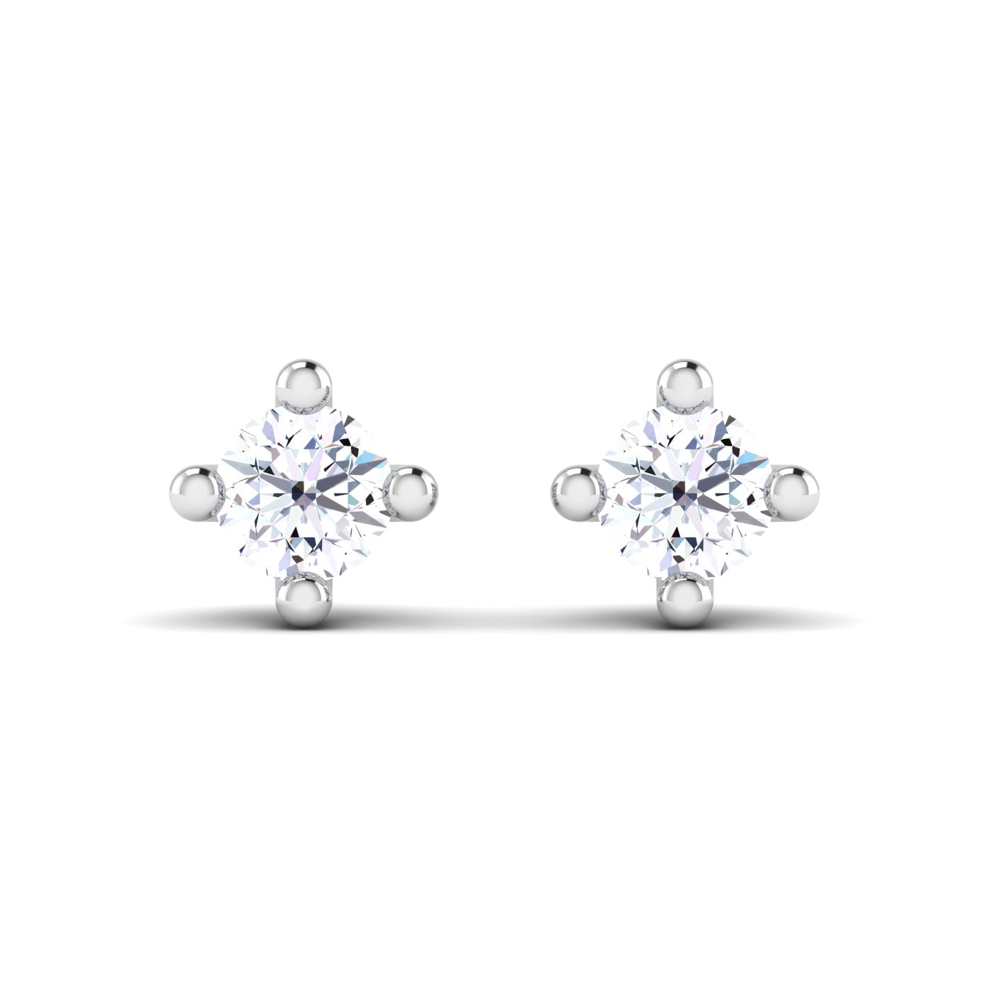 Diamond Dot Stud Earrings