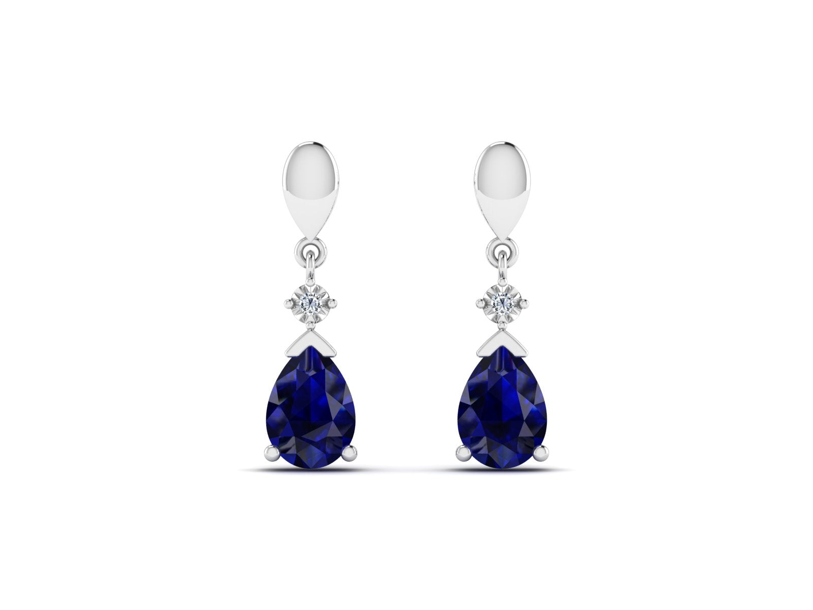Bespoke BLUE SAPPHIRE Diamond Earring