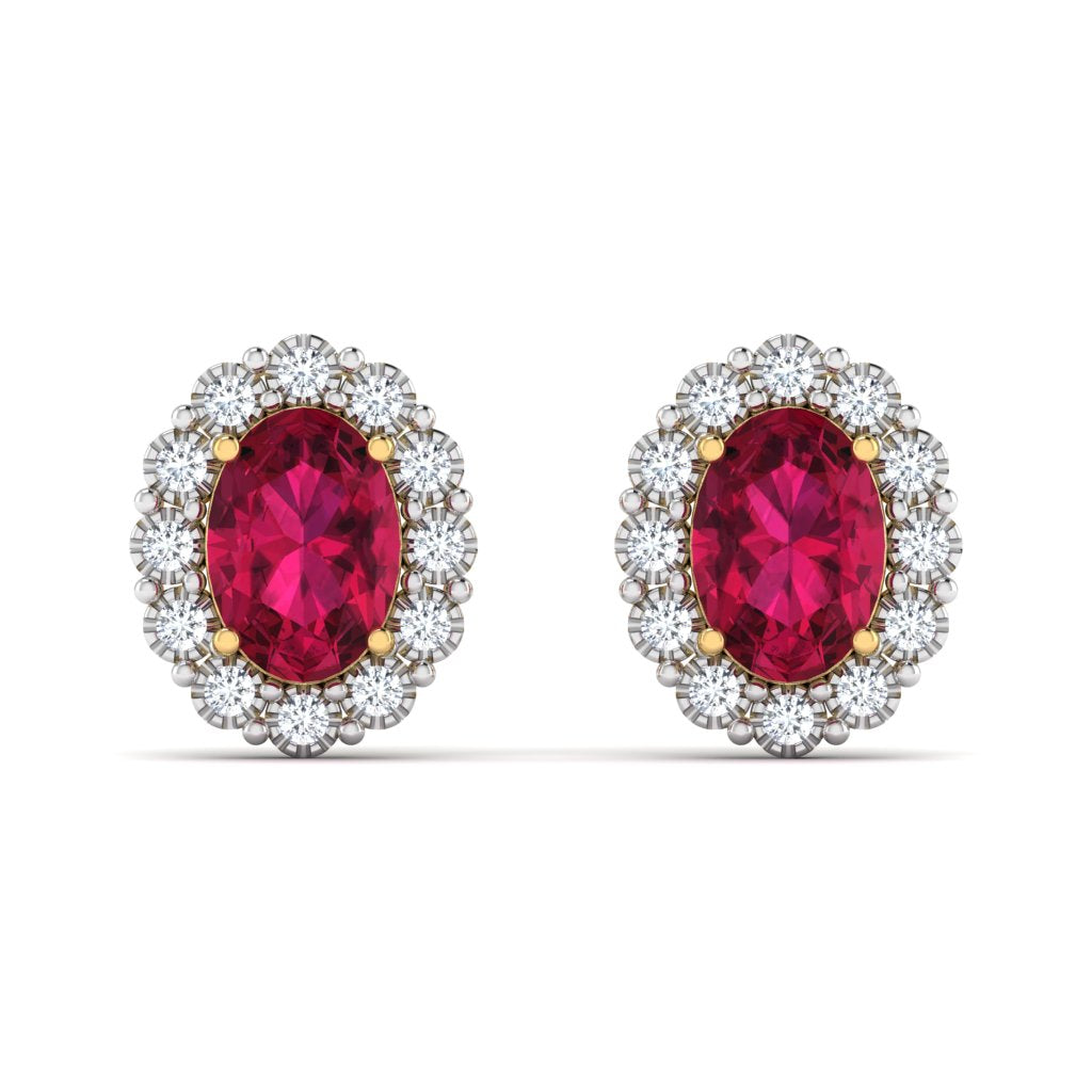 Ruby Diamond Star Earrings