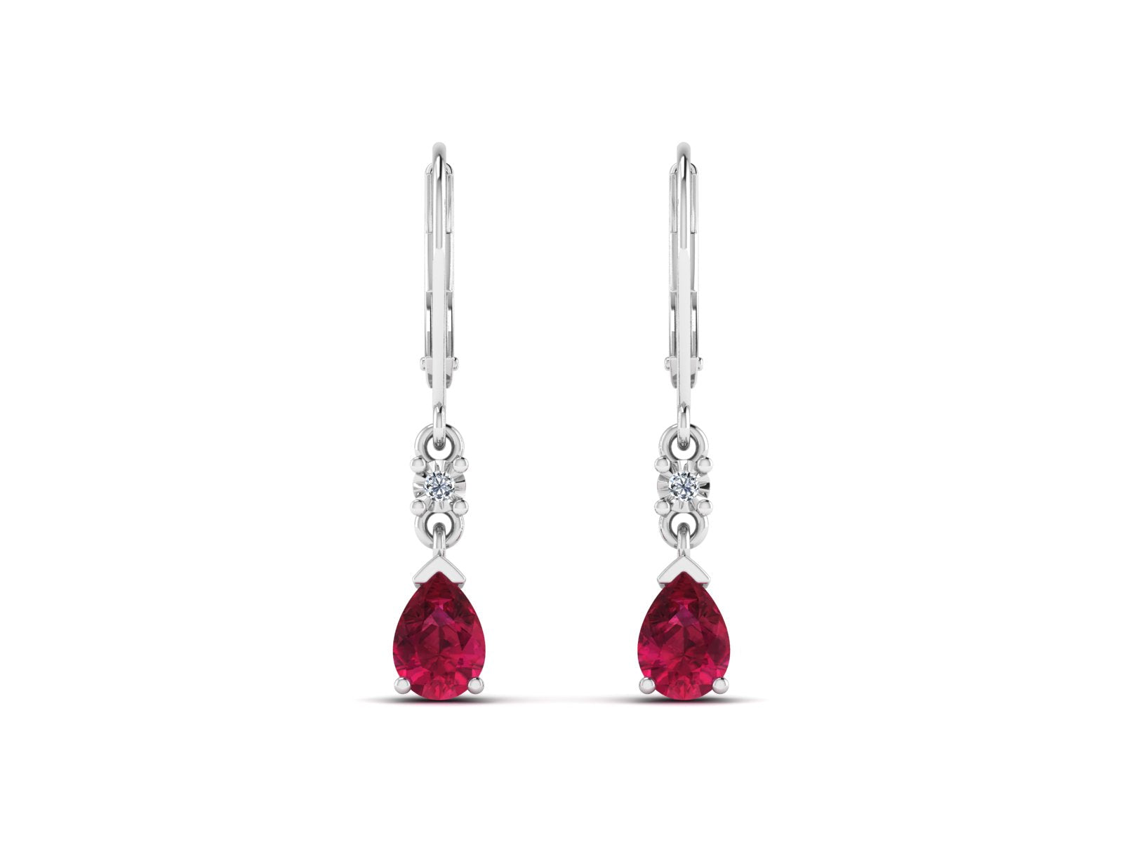 Crimson Drop Diamond Earring